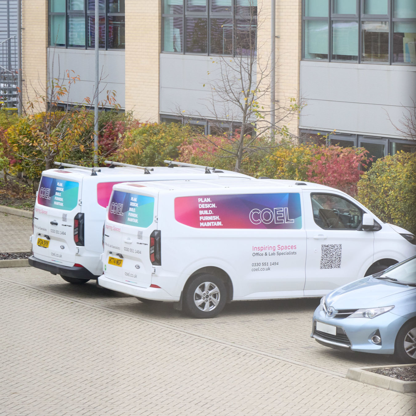 COEL van, plan, design, build, furnish, maintain, in a parking lot