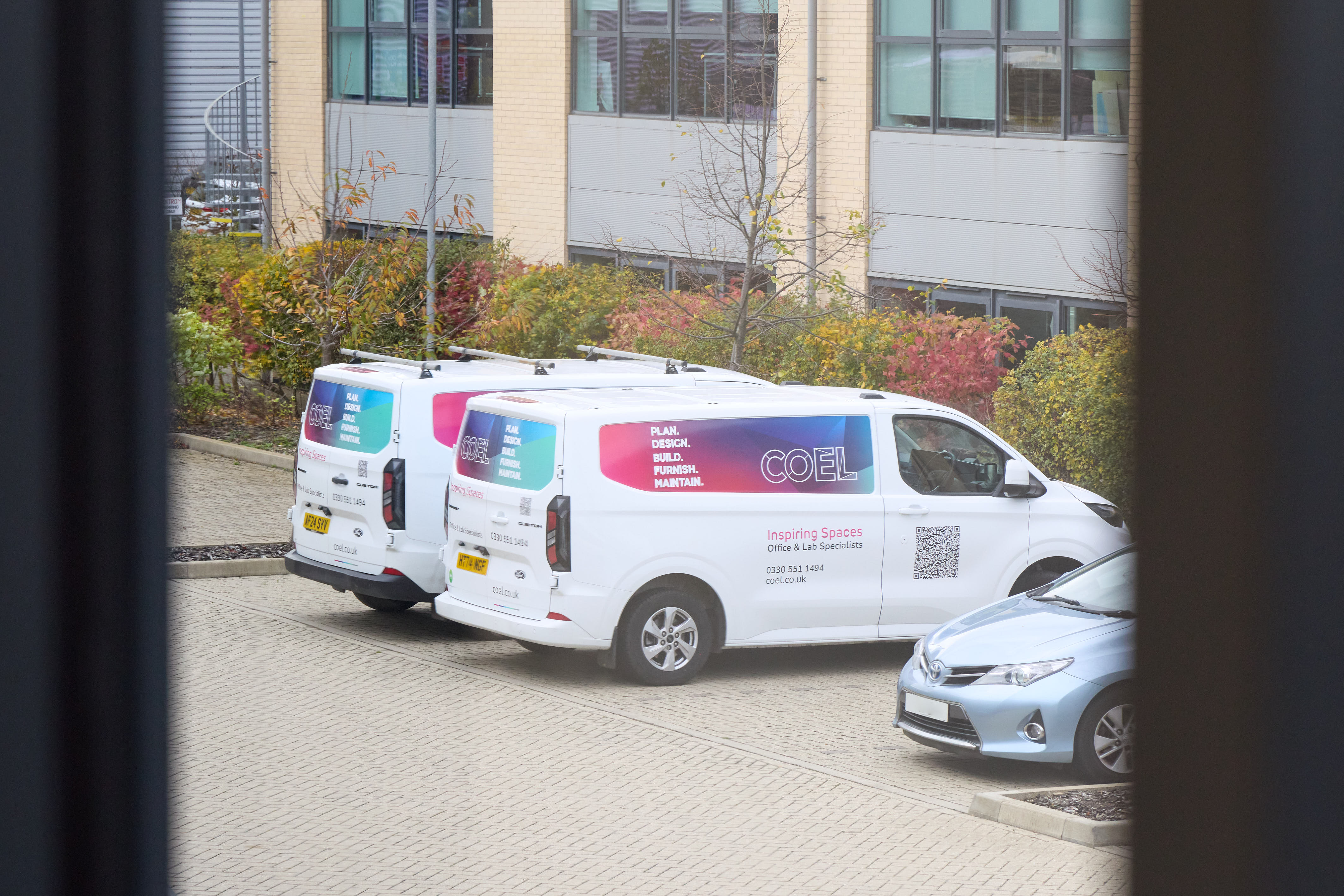 COEL van, plan, design, build, furnish, maintain, in a parking lot